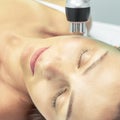 Dermatology skin care facial therapy. Medical spa anto wrinkles procedure. Woman