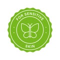 Dermatology Stamp of Soft Sensitive Skin. Cosmetic Product for Sensitivity Type of Face Skin Green Label. Proven