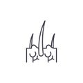 Dermis hair linear icon concept. Dermis hair line vector sign, symbol, illustration.