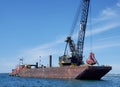 Dredging barge on Lake Michigan Royalty Free Stock Photo