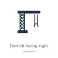 Derrick facing right icon vector. Trendy flat derrick facing right icon from construction collection isolated on white background