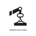 derrick with load isolated icon. simple element illustration from construction concept icons. derrick with load editable logo sign