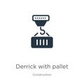 Derrick with pallet icon vector. Trendy flat derrick with pallet icon from construction collection isolated on white background.