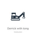 Derrick with tong icon vector. Trendy flat derrick with tong icon from construction collection isolated on white background.