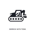derrick with tong isolated icon. simple element illustration from construction concept icons. derrick with tong editable logo sign