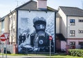 The mural `Boy in the Mask` painted on Derry Bogside residential building