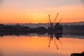 Derry, Londonderry, United Kingdom - December 19 2021: Staff working on the river foyle harbour in Northern Ireland Royalty Free Stock Photo