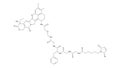 deruxtecan molecule, structural chemical formula, ball-and-stick model, isolated image topoisomerase i inhibitor