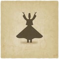 Dervish dancer old background Royalty Free Stock Photo