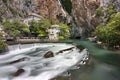 Dervish house or Tekke with waterfalls in Blagaj, Bosnia Royalty Free Stock Photo