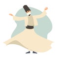 Dervish masked dancer vector illustration