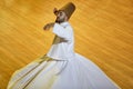 Dervish spirituality dancer in Mevlana culture center. Sema. Konya, Turkey