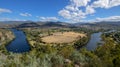 Derwent River Bend with New Nolfolk & Mt Wellington at the back from Pulpit Rock Lookout Royalty Free Stock Photo