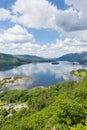 Derwent Water Lake District National Park Cumbria south of Keswick elevated view Royalty Free Stock Photo
