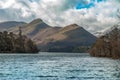 Derwent Waterand and Skiddaw mountain in background Royalty Free Stock Photo