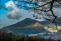 Derwent Waterand and Skiddaw mountain in background Royalty Free Stock Photo