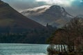 Derwent Waterand and Skiddaw mountain in background Royalty Free Stock Photo