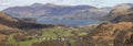 Derwentwater from Castle Crag panorama Royalty Free Stock Photo