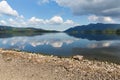 Derwentwater Lake District Cumbria England uk south of Keswick blue sky beautiful calm sunny summer day Royalty Free Stock Photo