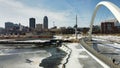 Aerial View of Des Moines, Iowa Skyline Royalty Free Stock Photo