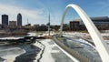 Aerial View of Des Moines, Iowa Skyline Royalty Free Stock Photo