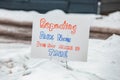 Fake News protest sign in Des Moines Iowa