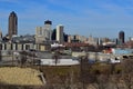 Des Moines, Iowa - November 26, 2022: Des Moines Skyline from EMC Overlook at MacRae Park