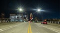 Des Moines Iowa skyline in USA at night Royalty Free Stock Photo