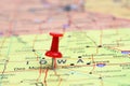 Des Moines pinned on a map of USA Royalty Free Stock Photo