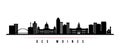 Des moines skyline horizontal banner. Royalty Free Stock Photo