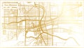 Des Moines USA City Map in Retro Style in Golden Color. Outline Map Royalty Free Stock Photo
