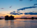 Des Prairies rivers in Montreal at Sunset, Quebec, Canada Royalty Free Stock Photo