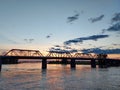 Des Prairies rivers in Montreal at Sunset, Quebec, Canada Royalty Free Stock Photo