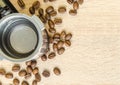 coffee beans background collection with white area for copy space. Royalty Free Stock Photo