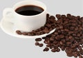 coffee beans background collection with white area for copy space. Royalty Free Stock Photo