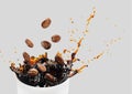 coffee beans background collection with white area for copy space. Royalty Free Stock Photo