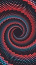 Red and blue dotted spiral vortex circle on a black background vector Royalty Free Stock Photo