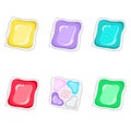 Colorful laundry soap box shape isolated on white vector illustration