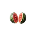 photo of a watermelon cut in half on a white background Royalty Free Stock Photo