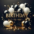 Stylish Golden Birthday Wishes for a Special Day Royalty Free Stock Photo