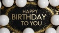 Stylish Golden Birthday Wishes for a Special Day Royalty Free Stock Photo