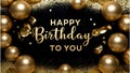 Stylish Golden Birthday Wishes for a Special Day Royalty Free Stock Photo