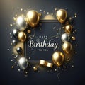 Elegant Birthday Wishes with Gold and Black Theme Royalty Free Stock Photo
