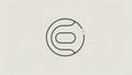 A minimalist black line art design features a circle with a stylized, abstract letter \