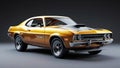 Classic Gold Muscle Car Royalty Free Stock Photo