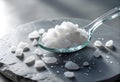 Magnesium Chloride Flakes on Spoon Royalty Free Stock Photo