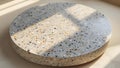 Round Terrazzo Table Top with Natural Light Royalty Free Stock Photo