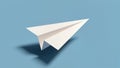 3D Paper Airplane on Blue Background Royalty Free Stock Photo