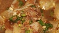 Close-up of Delicious Indonesian Lontong Kikil Soup Royalty Free Stock Photo