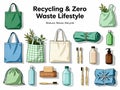 Eco-friendly reusable items for a sustainable zero-waste lifestyle collection Royalty Free Stock Photo